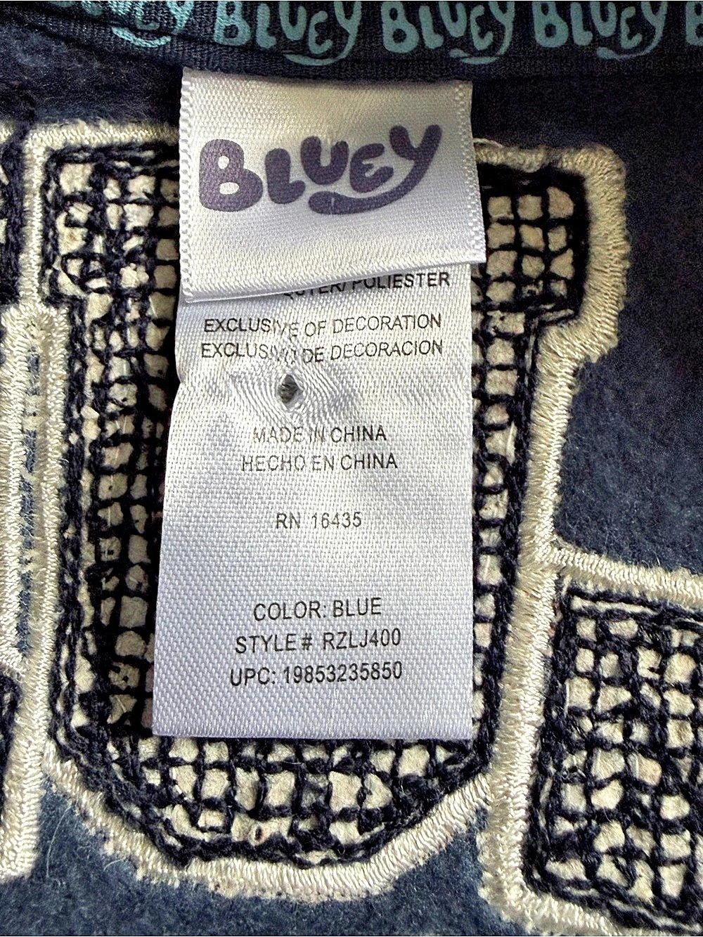 Bluey Varsity Blue jacket Kids Boys 3T Like New - Picture 6 of 6